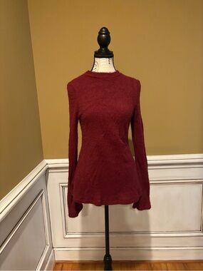 Maeve Maroon Long-Sleeve Knit Top